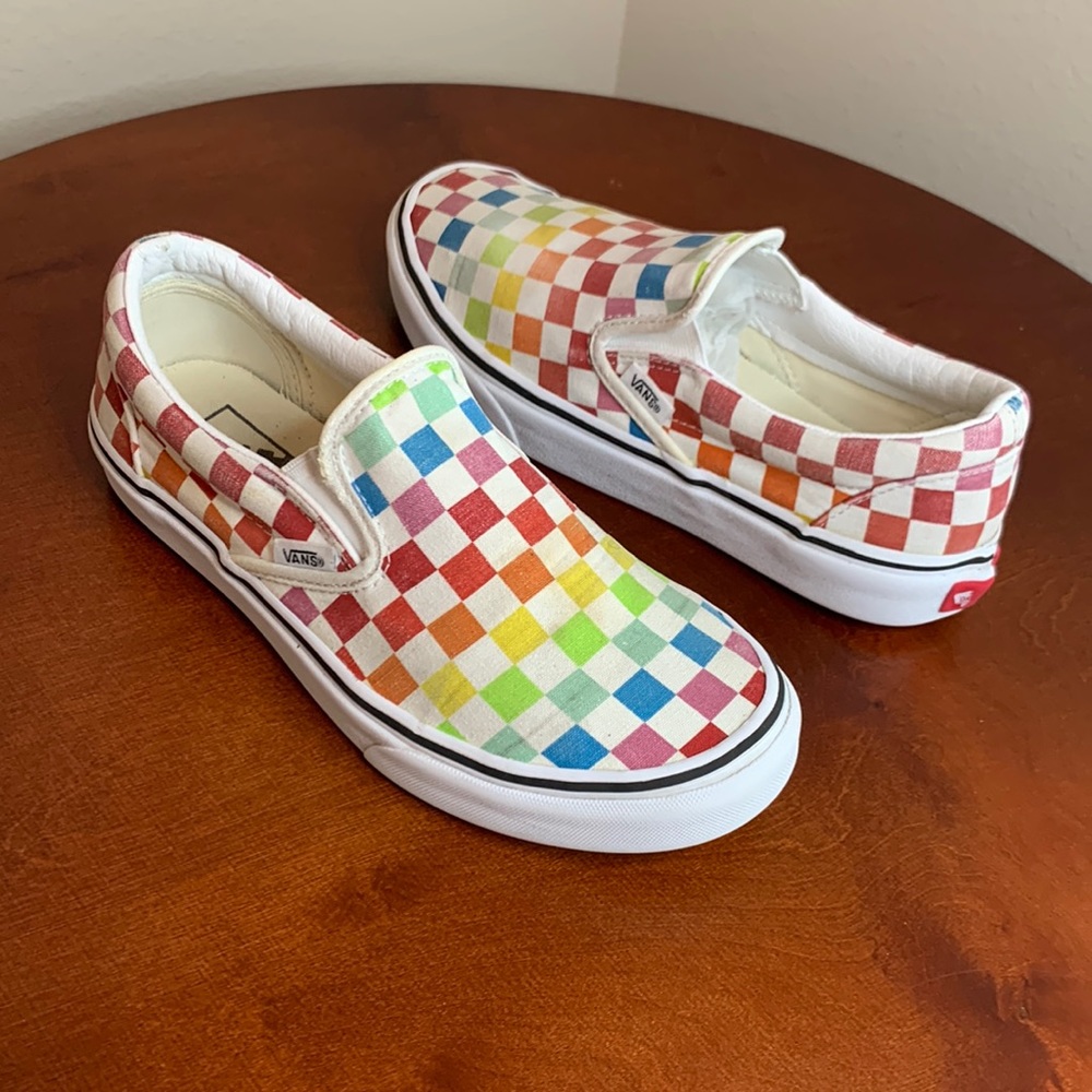 Vans Rainbow Check Slip On Sneakers